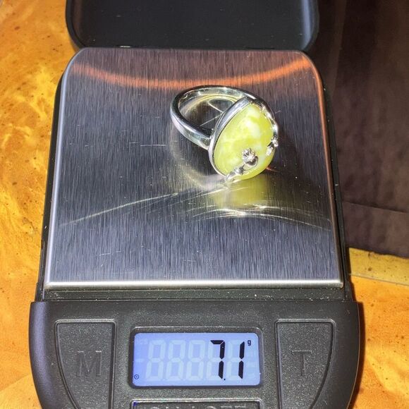 Natural Connemara Marble Sterling Silver Claddagh Ring Size 9 - Picture 9 of 9